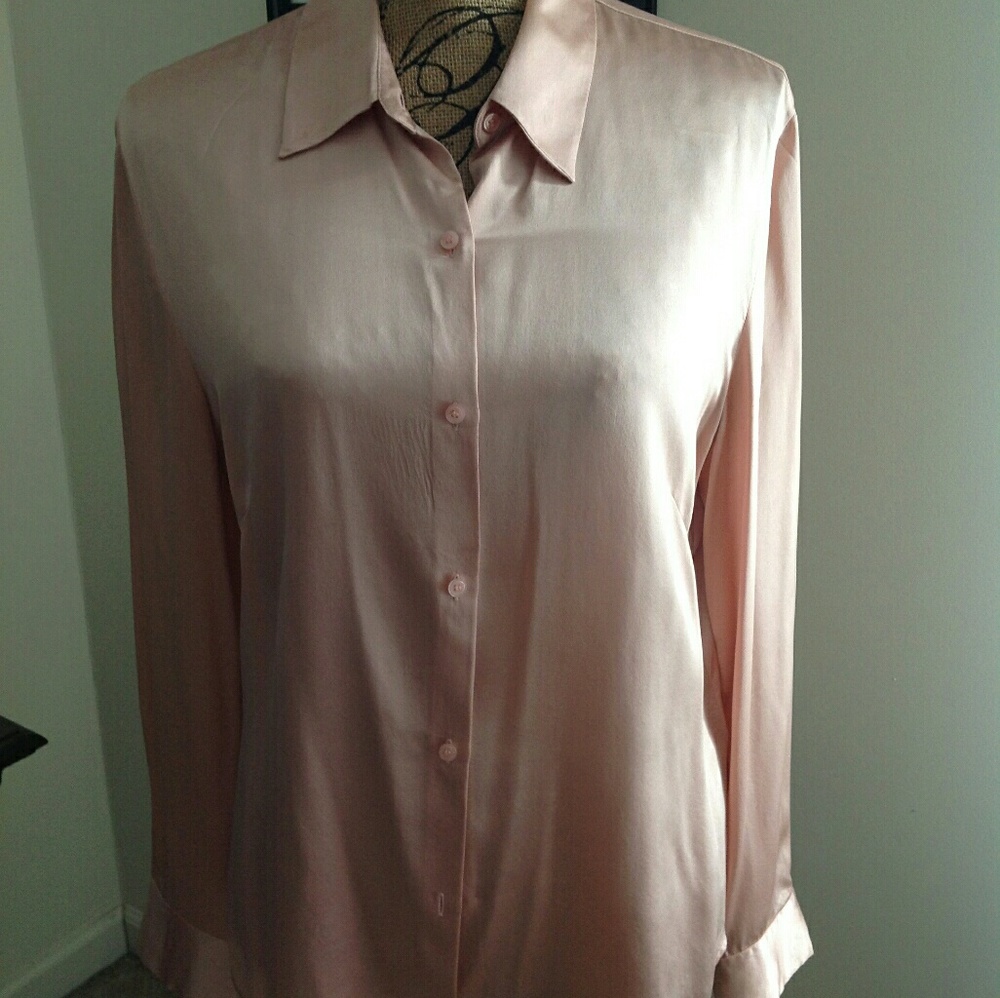Pink, 100% silk blouse